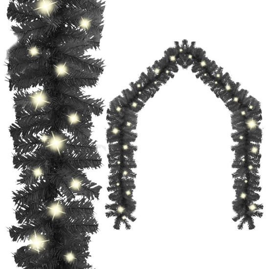 Picture of 16' Christmas Garland with LED - Black