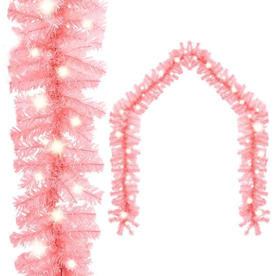 Picture of 16' Christmas Garland with LED - Pink