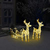 Picture of 4' Christmas Decor Acrylic Reindeers & Sleigh - W White