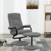 Picture of Living Room Fabric Recliner Chair with Footrest - L Gray