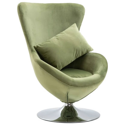 Picture of Accent Velvet Swivel Egg Chair - Green
