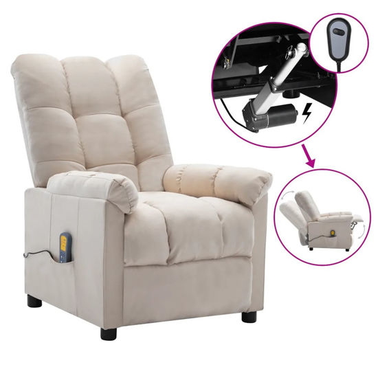 Picture of Fabric Electric Recliner Massage Chair - Cream