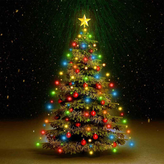 Picture of Outdoor Christmas Tree Net with LED Lights 83" - MultiColor