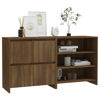 Picture of Wooden Sideboard with Storage Cabinet and Shelves OEW 2 pc - Brown