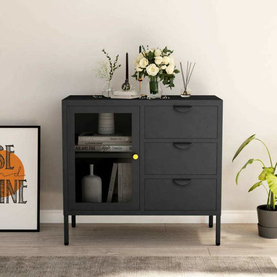 Convenience Boutique / Steel Side Table with Drawers 29"