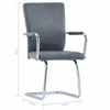 Picture of Dining Suede Leather Chairs with Armrest - 2 pc Gray