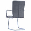 Picture of Dining Suede Leather Chairs with Armrest - 2 pc Gray