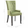 Picture of Velvet Dining Chairs with Armrests - 1 pc L Green