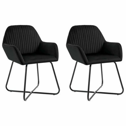 Picture of Velvet Dining Chairs - 2 pc Black