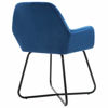 Picture of Dining Velvet Chairs with Armrest - 2 pc Blue