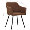 Picture of Dining Fabric Chairs with Armrest - 2 pc Brown