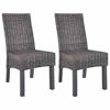 Picture of Dining Rattan Wooden Chairs MW - 2 pc Brown
