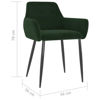 Picture of Dining Velvet Chairs with Armrest - 2 pc D Green