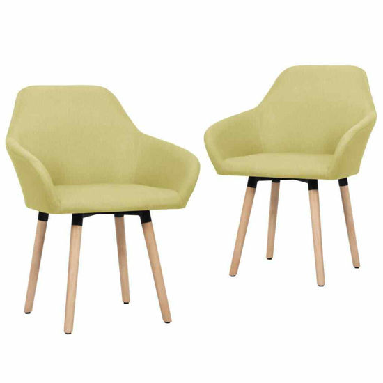 Picture of Dining Fabric Armchair Chairs - 2 pc Green