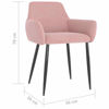 Picture of Velvet Dining Chairs with Armrest - 2 pc Pink