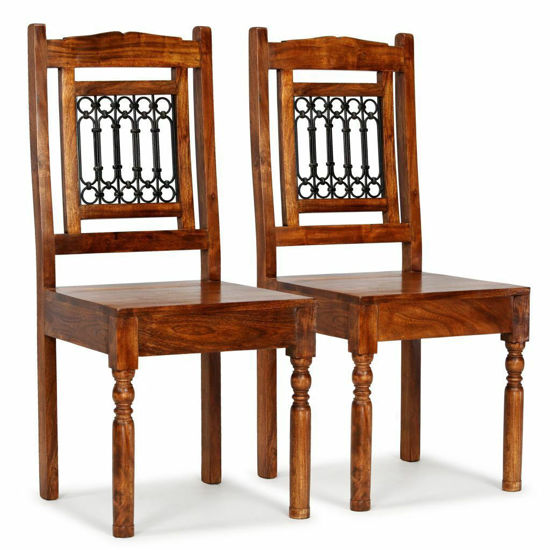 Picture of Wooden Dining Chairs - 2 pc Brown