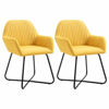 Picture of Dining Fabric Chairs with Armrest - 2 pc Yellow