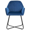 Picture of Dining Velvet Armchair Chairs - 4 pc Blue