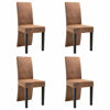 Picture of Suede Dining Chairs - 4 pc Brown