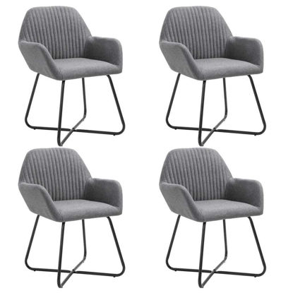 Picture of Dining Fabric Armchair Chairs - 4 pc D Gray