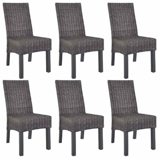 Picture of Dining Rattan Wooden Chairs MW - 6 pc Brown