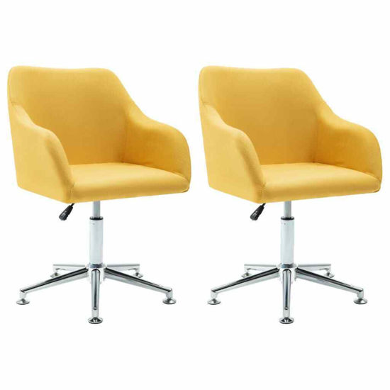 Picture of Dining Fabric Chairs with Armrest - 2 pc Yellow