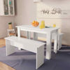 Picture of Kitchen Dining Table with Benches 47" - White