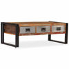 Picture of Wood and Steel Coffee Table with Drawers 39" RW