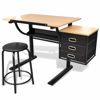 Picture of Drawing Tilting Table with Drawers and Stool 47"