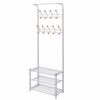 Picture of Hallway Mudroom Clothes Rack with Shoe Storage 27" - White