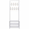 Picture of Hallway Mudroom Clothes Rack with Shoe Storage 27" - White