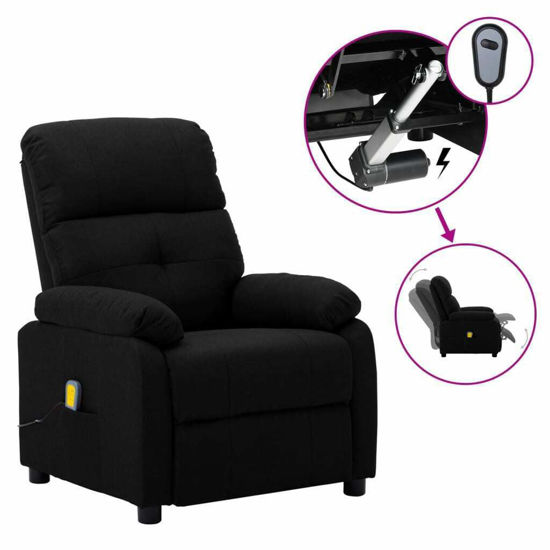 Picture of Living Room Fabric Electric Recliner Massage Chair - Black