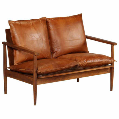 Picture of Living Room Leather Sofa 46" - Brown