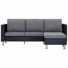 Picture of Living Room 2Tone Faux Leather Sofa 74" - Black with Gray