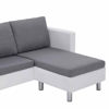 Picture of Living Room 2Tone Faux Leather Sofa 74" - White with L Gray