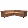 Picture of Living Room L-Shaped Faux Leather Sofa 81" - Brown