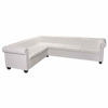 Picture of Living Room L-Shaped Faux Leather Sofa 102" - White