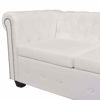 Picture of Living Room L-Shaped Faux Leather Sofa 102" - White