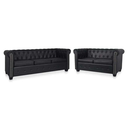 Picture of Faux Leather Sofa Sets - Black