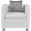 Picture of Faux Leather 3-Seater Sofa Set with Chair 67" - White