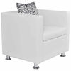 Picture of Faux Leather 3-Seater Sofa Set with Chair 67" - White