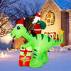 Picture of 8' Inflatable Christmas Dinosaur with Santa Claus