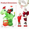 Picture of 8' Inflatable Christmas Dinosaur with Santa Claus