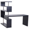 Picture of Home Office Desk with Shelves - Black