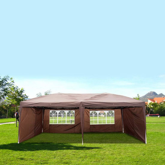Picture of Outdoor 10' x 20' Easy Pop Up Canopy Tent - Brown