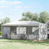 Picture of Outdoor 10' x 20' Gazebo Canopy Tent with 4 Removable Walls - White
