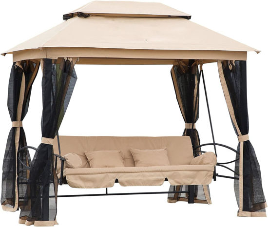 Picture of Outdoor Daybed Swing with Canopy